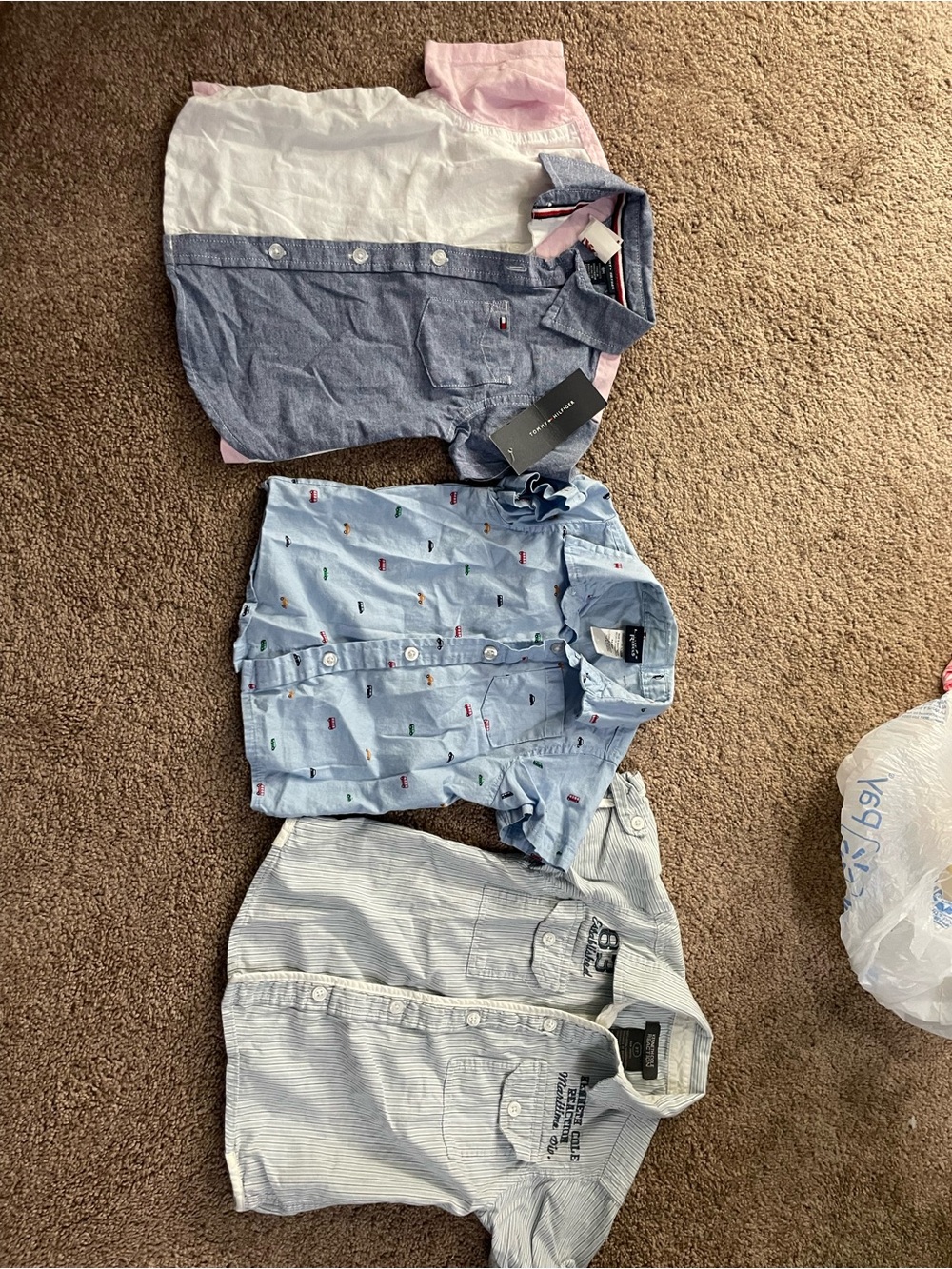 Boys' 2T Blue & White Short-Sleeve Button-Up Shirt Set